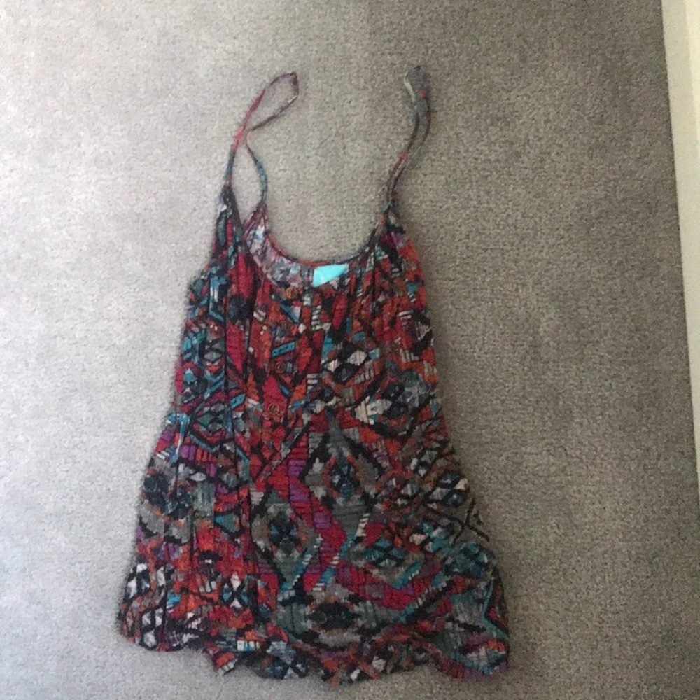Button Aztec Tank Top
